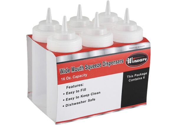 Wide-Mouth Squeeze Bottles, PSW-16, Winco - Image 2