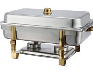 Malibu 8 Quart Full-Size Chafer, Stainless Steel, Gold Accent, 201, WInco
