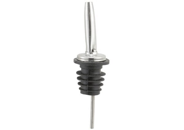 Dozen Metal Pourers, Tapered Spout, Black Plastic Stopper, PPM-4, Winco