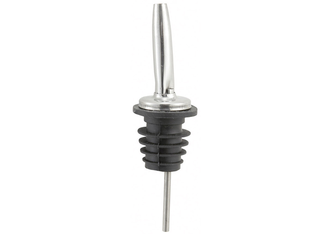 Dozen Metal Pourers, Tapered Spout, Black Plastic Stopper, PPM-4, Winco