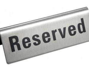 Reserved Sign, Stainless Steel, RVS-4, Winco