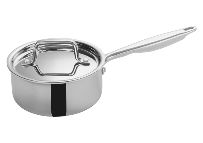 Tri-Ply Stainless Steel Sauce Pan with Cover 1 1/2 QT 6 - Rose