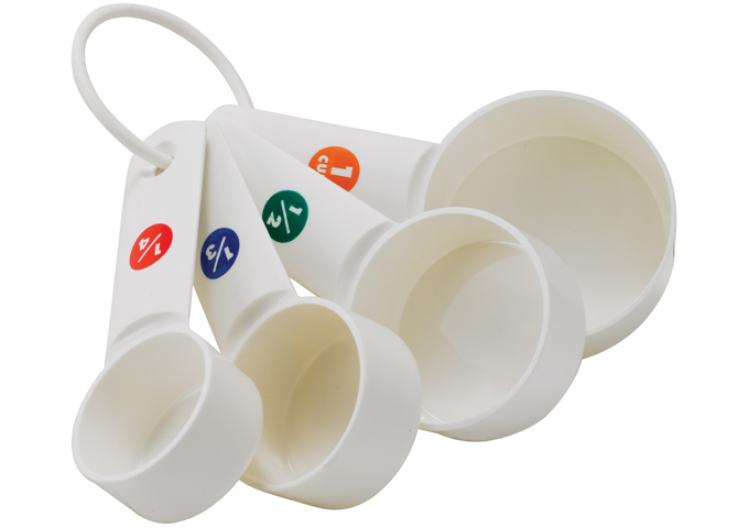 Measuring Cup Set, 4pcs, White Plastic MCPP-4 Winco