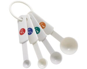 Measuring Spoon Set, 4-piece, White, Plastic, MSPP-4, Winco