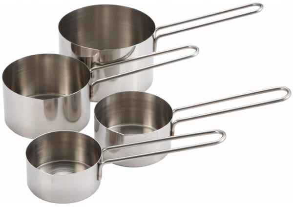 Measuring Cup Set, 4pcs, Wire Handle, Stainless Steel, MCP-4P, Winco