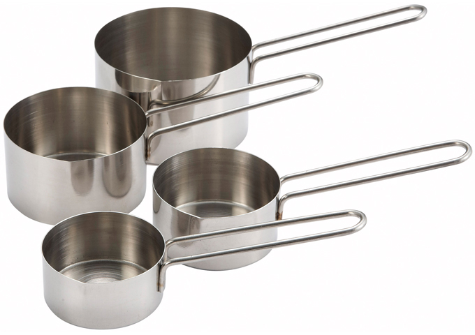 Measuring Cup Set, 4pcs, Wire Handle, Stainless Steel, MCP-4P, Winco