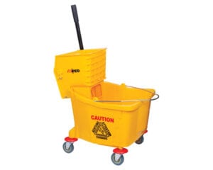 36 Quart Mop Bucket with Side-Press Wringer, Yellow, MPB-36, Winco
