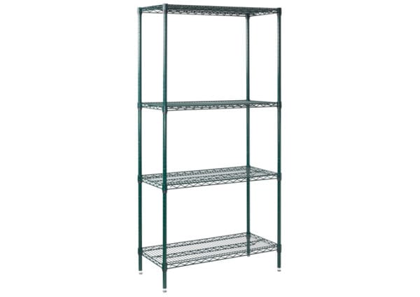 24x36x72 4-Tier Wire Shelving Set, Epoxy-Coated, VEXS-2436 Winco