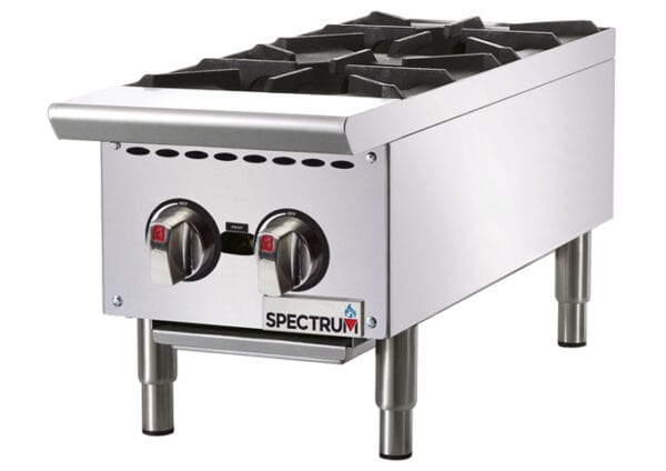 Spectrum Gas Hot Plate, 12″ Wide, 2-Burner, Natural, NGHP-2, Winco