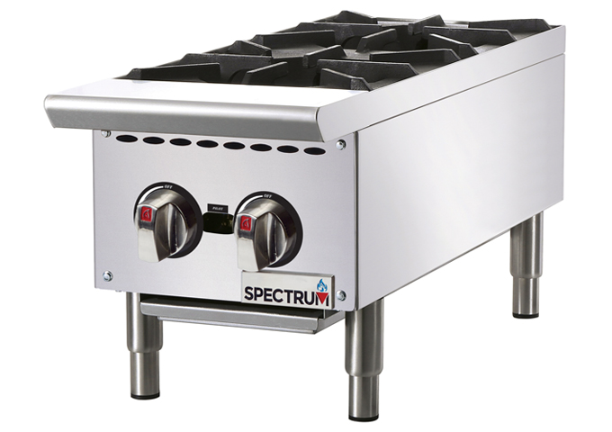 Spectrum Gas Hot Plate, 12″ Wide, 2-Burner, Natural, NGHP-2, Winco