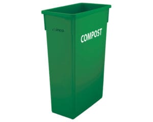 23 Gallon Slender Trash Can, Green, PTC-23GRC, Winco