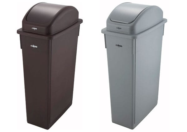 Covers for 23 Gallon Slender Trash Cans, Grey, Swing, PTCL-23, Winco - Image 2