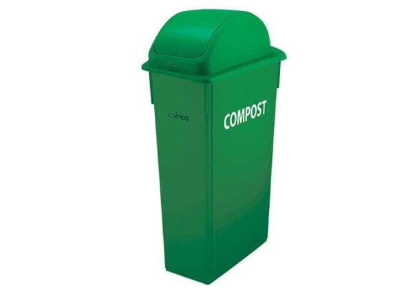 23 Gallon Slender Trash Can, Green, PTC-23GRC, Winco - Image 2