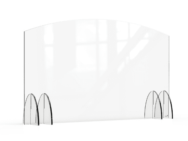 Acrylic Sneeze Guard 48 x 8 x 28 in With Pass-Through Window