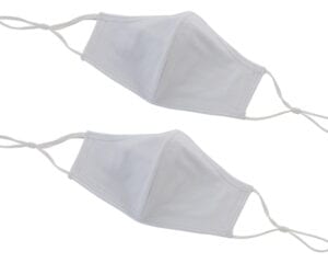 Reusable & Adjustable Face Mask, Cotton,M/L, White, 2 pk, MSK-2WML
