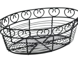 Bread Basket, Black Wire 10" Oval, WBKG-10O, Winco