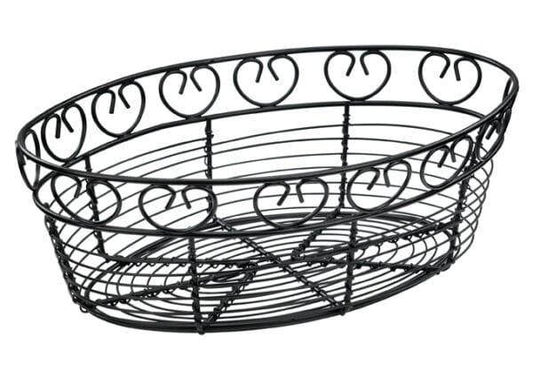 Bread Basket, Black Wire 10" Oval, WBKG-10O, Winco