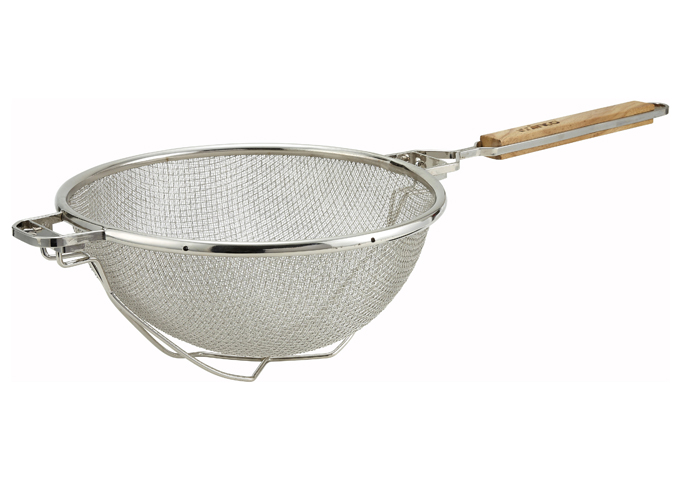 Nickel-Plated Reinforced Double Mesh Strainer, Flat Handle, MST-10RB, Winco