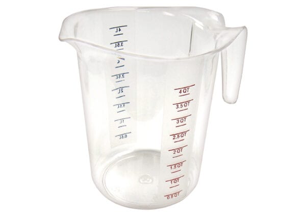 4 Quart Polycarbonate Measuring Cup with Color Graduations, PMCP-400, winco