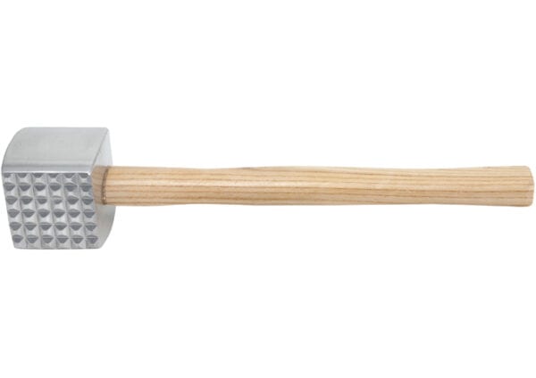 2-Sided Meat Tenderizer, Aluminum with Wooden Handle, MT-4, Winco