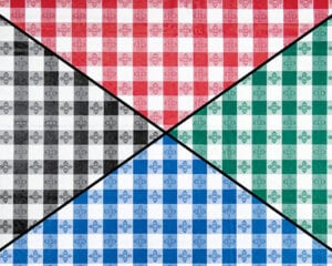 Plastic checkered tablecloth