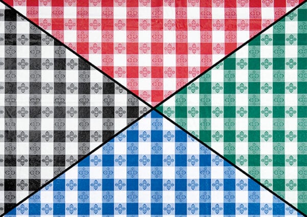 Plastic checkered tablecloth