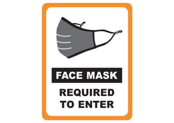 “Face Mask Required” Window Cling, 8-1/2” x 11”, 2 pcs/pk WC-811