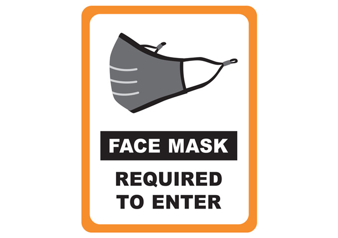 “Face Mask Required” Window Cling, 8-1/2” x 11”, 2 pcs/pk WC-811