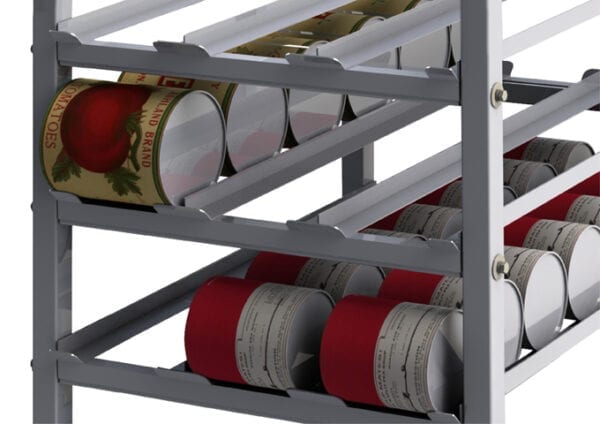 Mobile Under-Counter 3-Tier Can Storage Rack, Winco ALCR-3M - Image 2
