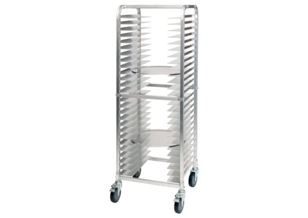 26-Tier Pizza Pan Rack with Brakes, 2″ Spacing, Aluminum, Winco ALPR-26BK - Image 2