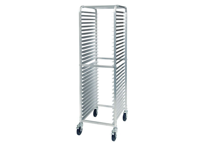 Aluminum 30-Tier End-Load Sheet Pan Rack with Brakes, 2″ Spacing, Winco ALRK-30BK