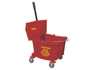 36 Quart Mop Bucket with Side-Press Wringer, Red, Winco  MPB-36R