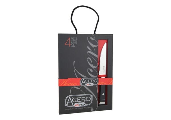 Acero Gourmet Steak Knives, 4 Pieces, Gift Box, Winco SK-1 - Image 2