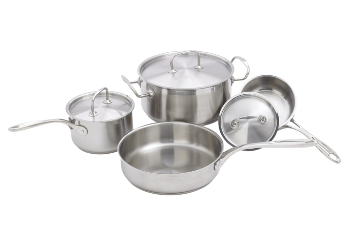 7-Piece Cookware Set, Stainless Steel, Winco  SPC-7H