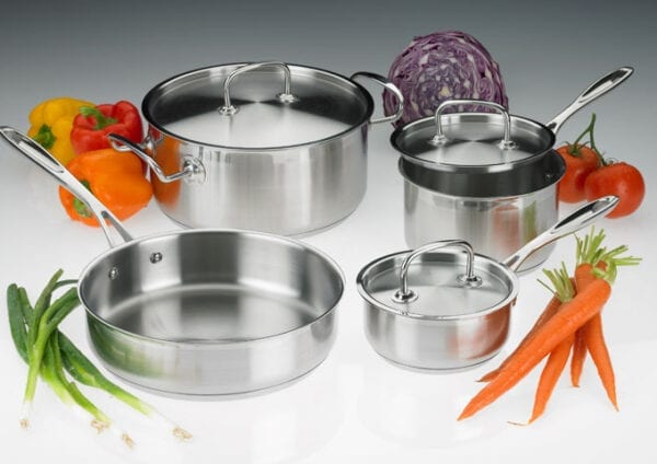 7-Piece Cookware Set, Stainless Steel, Winco  SPC-7H - Image 2