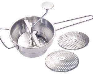 2 Qt Stainless Steel Food Mill with 3 Graters SVM-3, Winco