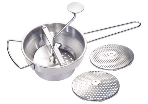 2 Qt Stainless Steel Food Mill with 3 Graters SVM-3, Winco