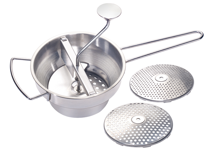 2 Qt Stainless Steel Food Mill with 3 Graters SVM-3, Winco